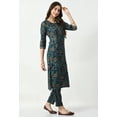 thumbnail image 4 of S MAJIDA Kurta Set for Women Ethnic Motifs Polyster Blend Kurta Pant Dupatta with 3/4 Sleeve, 4 of 5