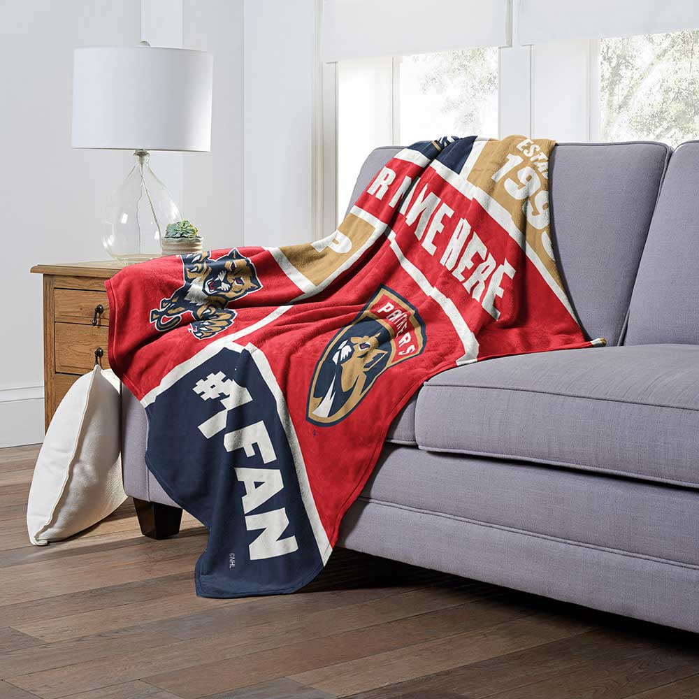 Florida Panthers NHL Colorblock Personalized Silk Touch Throw Blanket, 50" X 60"