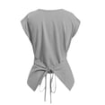 thumbnail image 6 of Favoffer Women's Strap Hem T-Shirts Round Neck Short Sleeve Slim Fit Casual Tops Knit Blouses Versatile Tees for Summer Outings Errands Streetwear Daily, 6 of 6
