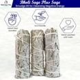 thumbnail image 4 of Bholi Sage Plus White Sage Sticks Pack of 3, Sage Smudge Kit 4'' Long Dried Sage Sticks for Meditation, Smudging and Cleansing, Getting Rid of Negative Energy, 4 of 9