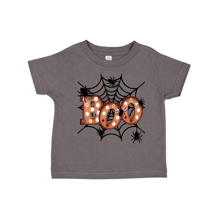 

Inktastic Halloween Boo with Spiders in Web Boys or Girls Toddler T-Shirt