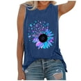 thumbnail image 2 of LoyisViDion Women's Tank Top Women Letters Printing Sleeveless O-Neck Vest Tank Shirt Tunic Blouse Tops Blue XL, 2 of 4