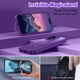 thumbnail image 3 of CASEFIV for iPhone 16 Pro Max Case,Compatible with MagSafe,with Magnetic Invisible StandShockproof Slim Translucent Case with 2 Screen Protector + 2 Lens Protector,Purple, 3 of 8