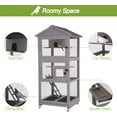 thumbnail image 4 of MEDEHOO Outdoor Bird Aviary Wooden Large Bird Cage on Wheels, Featuring Play Stand, Perches, Nest Habitat, Include Wire Mesh Above Bottom Tray Easy to Clean, 4 of 6