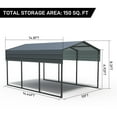 thumbnail image 3 of Ubesgoo 120.08 x 177.56 x 99.61 inches Black Carport, 3 of 9