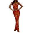 thumbnail image 4 of Coduop Womens Strapless Tube Dress Bodycon Long Dresses Floral Club Cocktail Night Midi Dress, 4 of 9
