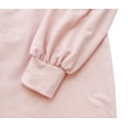 thumbnail image 6 of FANCYINN Womens Sweatshirt Fitted Bodycon Dress & Long Puffy Sleeves Stand Neck Mini Dress Pink S, 6 of 7