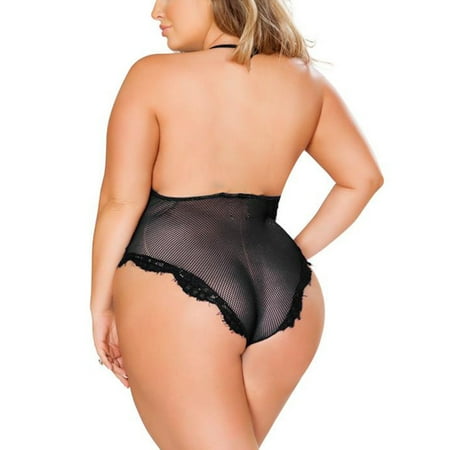 

Leylayray Underwear Women Fashion Women Sexy Eyelash Lace Babydoll Underwear Bandage Set Sexy Lingerie Black 2XL(Buy 2 Get 1 Free)