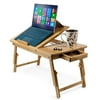 Aleratec Natural Bamboo Multi-Functional Adjustable Laptop Stand | Up to 15in