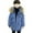 Blue, variant on Winter Long Puffer Jackets for Boys Fu𝐫 Trim Hooded Thickened Down Coat Warm Full Zip Parka Mid Length Insulated Coats