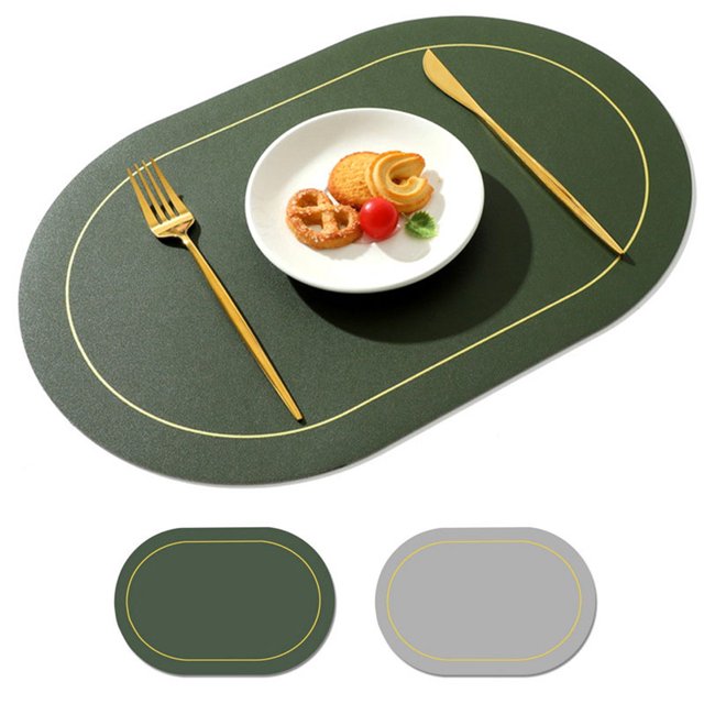 Bangcool Table Mat Faux Leather Reversible Waterproof Dining Mat Place Mat for Kitchen