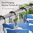 thumbnail image 2 of AmazerBath Shower Curtain Hooks, Black Rust Proof Non-Slip Double Hook Shower Curtain Hooks for Shower Curtain, Sturdy Shower Curtain Rings, Metal Shower Hooks Ring Bathroom 12Pcs, 2 of 8