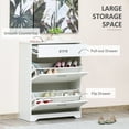 thumbnail image 4 of HOMCOM Armoire à Chaussures Moderne avec 3 Tiroirs pour 16 Paires de Chaussures Blanc, 4 of 10