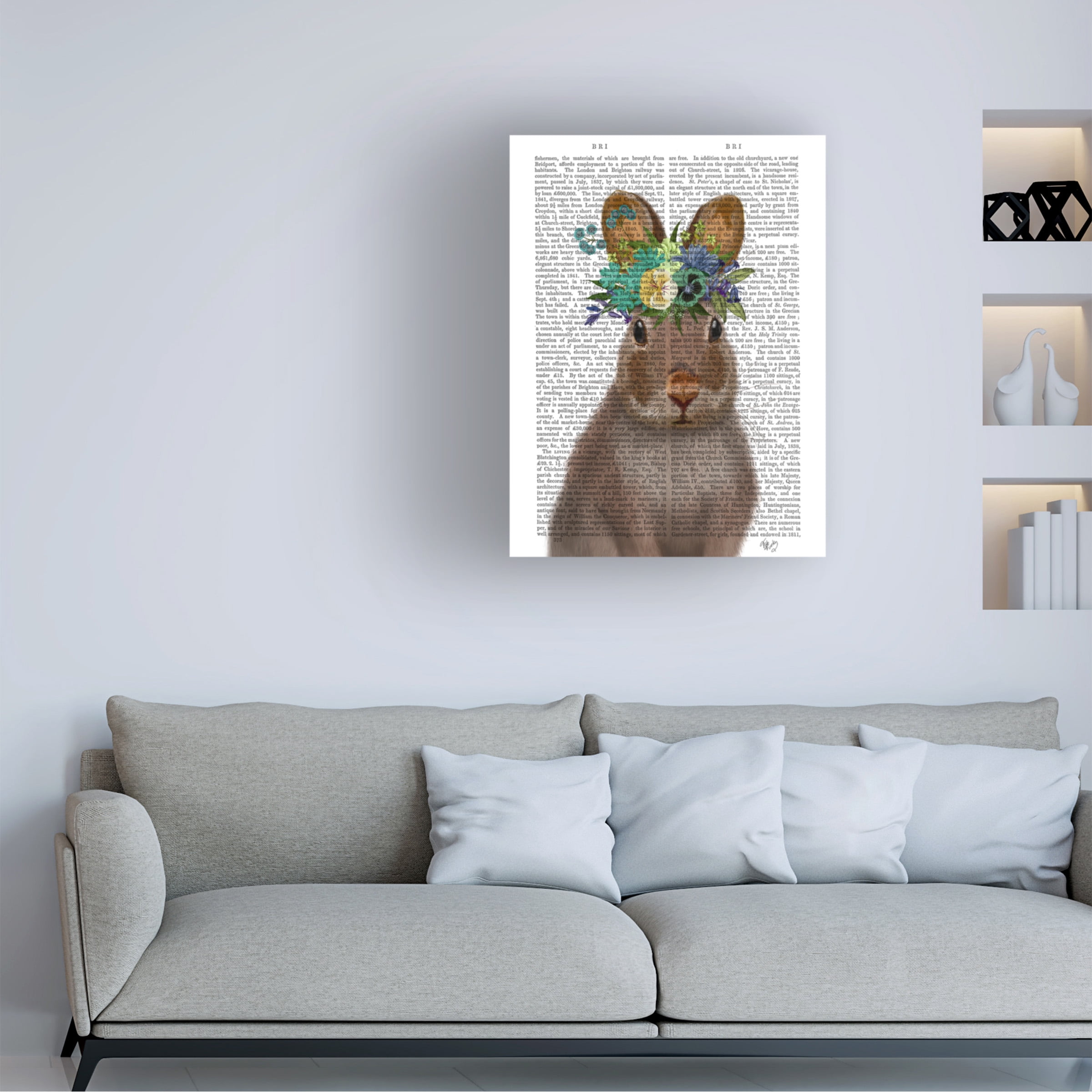 Fab Funky 'Rabbit Bohemian Book Print' Canvas Art