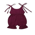 thumbnail image 1 of Vêtements pour Bébé Fille en Coton, Barboteuse à Volants à Dos Nu, 1 of 5