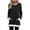 Black, variant on Women's Ribbed Knit Tunic Tops Crewneck Long Sleeve Side Split Shirts Ladies Fall Color Block Casual Stretchy Blouse S-XXL