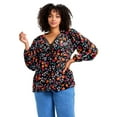 thumbnail image 2 of Avenue Women's Plus Size Scallop Trim Peasant Blouse, 2 of 2