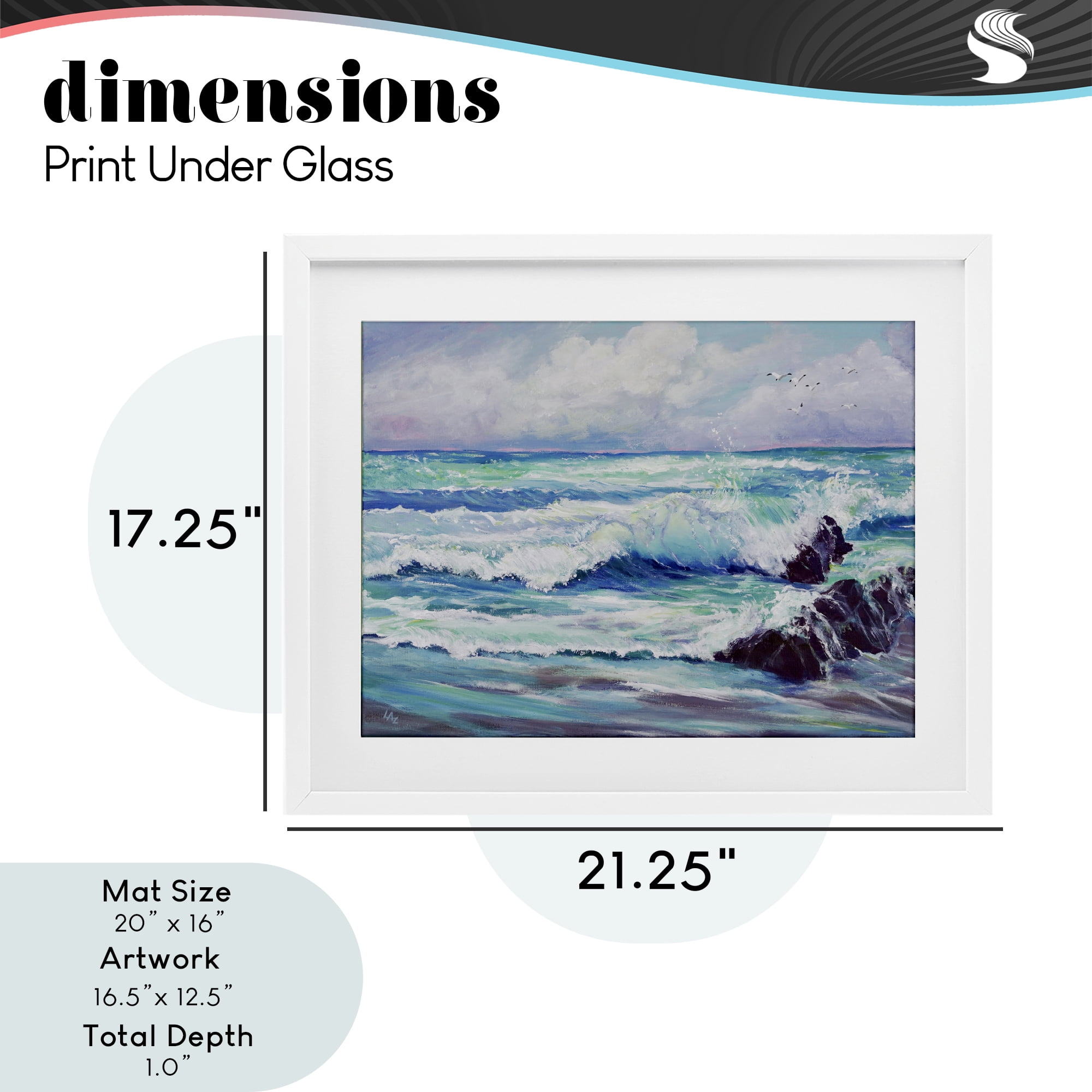 Stupell Industries Down By The Sea White Framed Print Under Glass, design by Lee Ann Zirbes