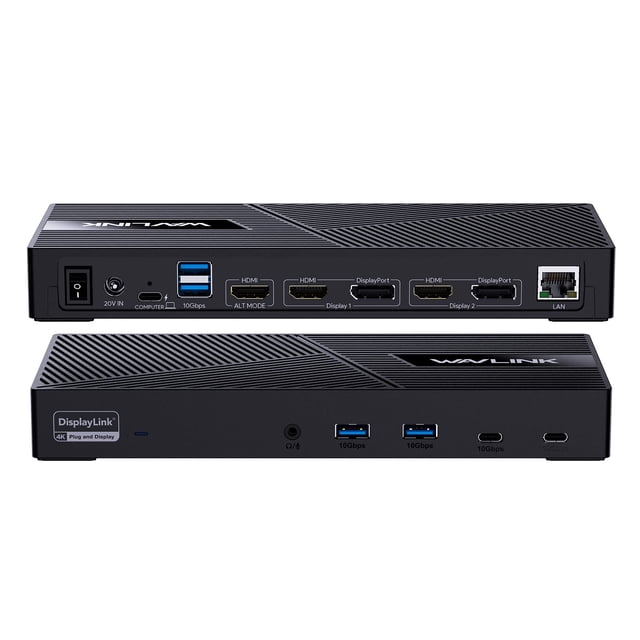 Estación de acoplamiento WAVLINK USB C para triple monitor con carga de 100 W