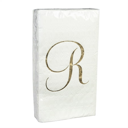 - 32ct. Guest Towel, Gold Foil, Monogram R