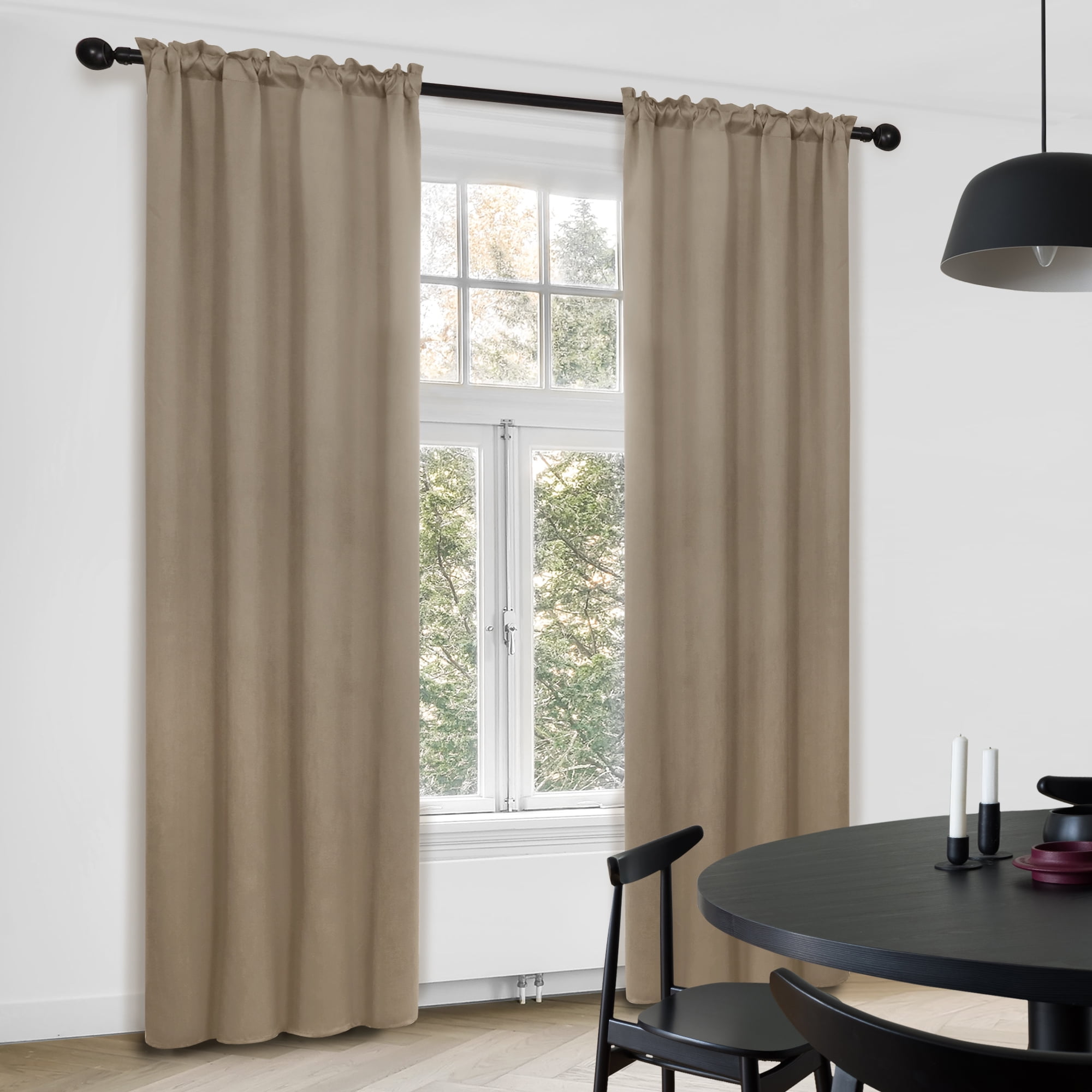 Deconovo Thermal Insulated Blackout Curtains for Living Room, 2 Panels, Rod Pocket Window Treatments, 38" x 72", Khaki