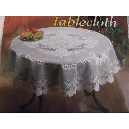 

65 in. European Lace Table Cloth Ivory