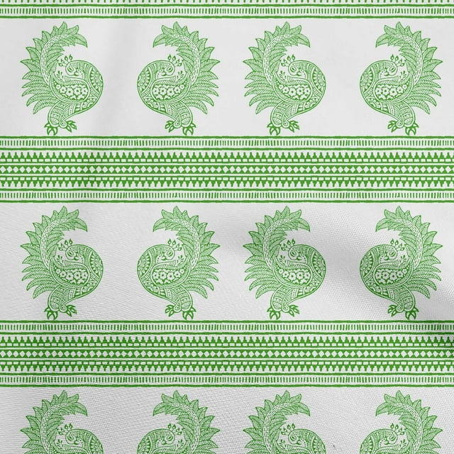 oneOone Rayon Green Fabric Block Fabric For Sewing Printed Craft Fabric By The Yard 56 Inch Wide-OY