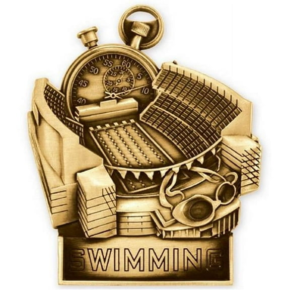 Simba SAA231G 3.5 in. Standup Medal Swimming, Gold - Pack of 25