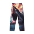 thumbnail image 6 of Uemuo Dramatic Shark Attack Pattern Men's Wide Leg Palazzo Lounge Pants with Pockets Light Weight Loose Comfy Casual Pajama Pants-Large, 6 of 9