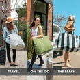 thumbnail image 2 of Fit + Fresh All The Things XL Tote Bag, Travel & Overnight Bag, Navy Stripe, 2 of 9