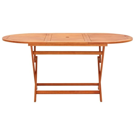 vidaXL Folding Patio Table 63"x33.5"x29.1" Solid Wood Eucalyptus