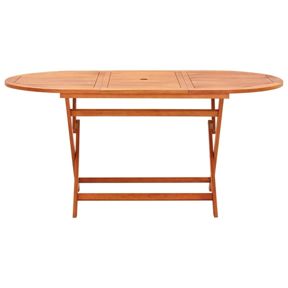 vidaXL Folding Patio Table 63"x33.5"x29.1" Solid Wood Eucalyptus