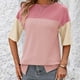thumbnail image 5 of Fiudx Liquidación de Ahorros de Verano Camisetas Holgadas de Manga Corta Coloridas con Cuello Redondo Nuevas de Verano para Mujer, 5 of 6