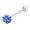 Blue, variant on 14G Barbell Tongue Ring with UV Acrylic Dice Bead Surgical Steel Piercing Jewelry for Women Sold Each