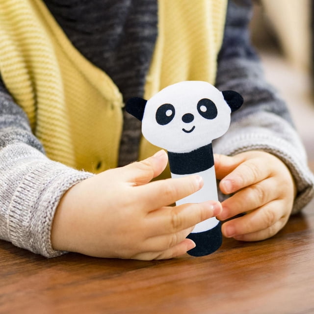 Juguete suave del sonajero, juguete del desarrollo del sonajero del juguete del chirriador, juguete del apretón de la mano para los muchachos de las m Panda