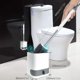 thumbnail image 4 of Escobillas y soportes para inodoro Juego de portaescobillas de silicona mejorado, cepillo de limpieza para inodoro con cajón descomponible y de agua para inodoros de baño, 4 of 5