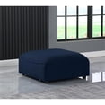 thumbnail image 3 of Meridian Furniture Miramar Ottomane Texturée en Lin Durable Bleu Marine, 3 of 6