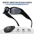 thumbnail image 4 of Gafas de Sol JASPIN Y2K Estilo Wrap Ovaladas Plateadas UV400 para Mujeres y Hombres, 4 of 8