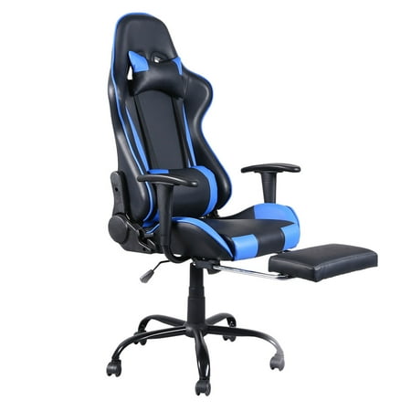 Ktaxon Gaming Chair Office Chair High Back Swivel Chair Racing with Footrest Tier Black &