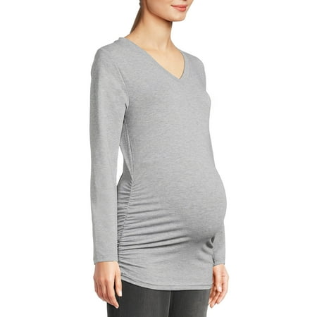 

Oh! Mamma Maternity Women s Ruched V-Neck T-Shirt with Long Sleeves (Women s and Women s Plus)