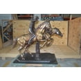 thumbnail image 3 of Nifao Two Horse Riders Racing Each Other Bronze Statue – Home Decor Sculpture, 45"L x 21"W x 42"H, 3 of 9