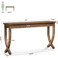 thumbnail image 2 of Tribesigns 63-Inch Solid Wood Console Table, Farmhouse Entryway Table, Long Sofa Table for Living Room, Hallway, Entrance, Foyer, Brown, 2 of 6