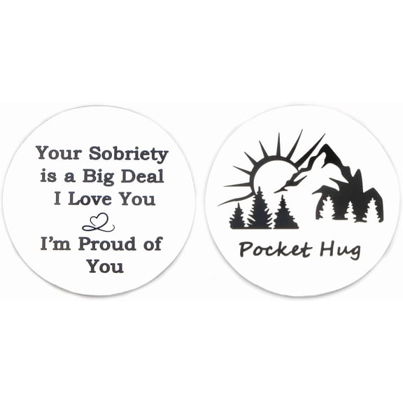 Inspirational Sobriety Gifts for Men Women Christmas Recovery Cancer Gifts for Him Her Encouragement Alcoholics Anonymous Double Sided Pocket Hug Birthday Think of You Gifts for Male Female Friends