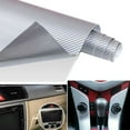 thumbnail image 1 of 1 Pcs Car Silver Carbon Fiber Vinyl Wrap Sticker Interior Accessories 50x12 Inch, 1 of 6