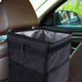 thumbnail image 4 of Bolsa de basura para automóvil Bote de basura automotriz con tapa, contenedor de basura plegable para automóvil con bolsillos de almacenamiento, impermeable y a prueba de fugas, negro TUNC Sencillez, 4 of 4