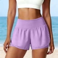 thumbnail image 6 of Arlun Athletic Running Shorts for Women 2 in 1 Stretch High Waisted Workout Gym Yoga Dolphin Shorts Lightweight Breathable Quick Drying Sports Short Pants with Lined Pockets 2-Purple XL, 6 of 8