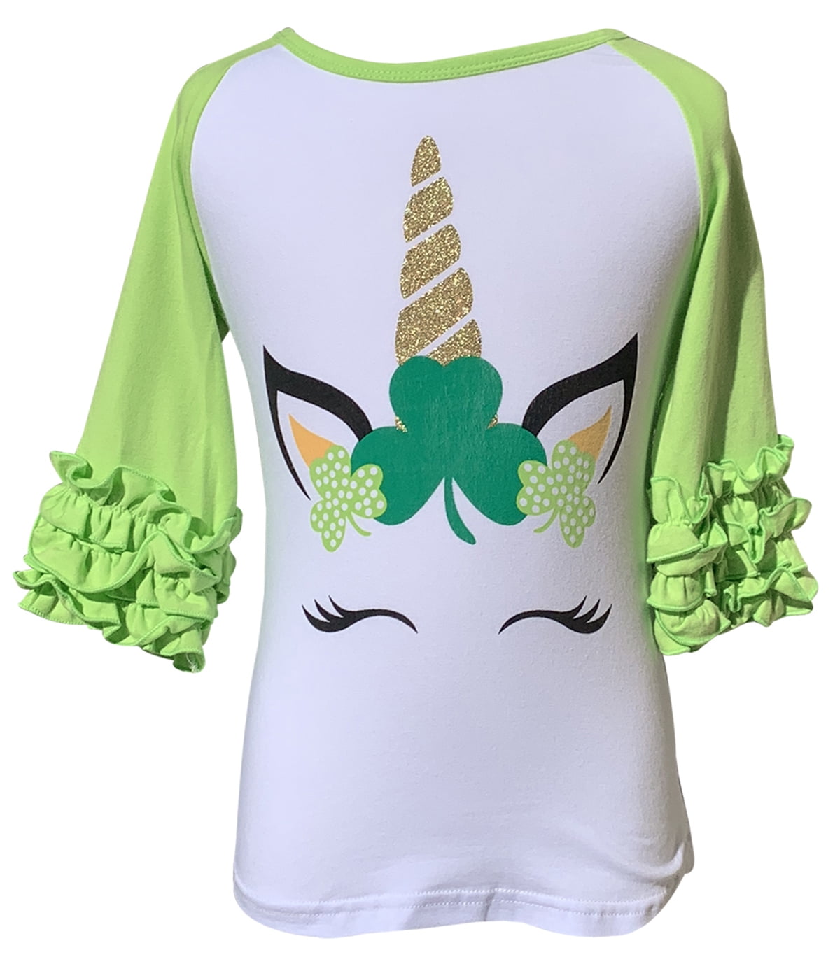 Patrick's Day T-Shirt Kids Youth Leprechaun Riding Unicorn Clover Cute Irish St 