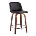 thumbnail image 4 of Toriano Counter Stools for Kitchen Counter, Counter Height Chairs Set of 2, Bar Stools Set of 2, Counter Height Stools, Bar Stools For Kitchen Island (Black Faux Leather, Chrome Footrest), 4 of 6