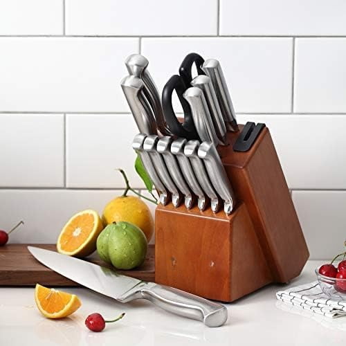 ® Knife Sets, German Stainless Steel Kitchen Knife Block Sets with Built-in Sharpener