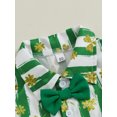 thumbnail image 6 of aturustex Little Boys 2pcs Irish Shorts Outfits 6M 12M 18M 2T 3T 4T Toddler Clover Striped/Plaid Bow Tie Shirts Short Sleeve T-shirts Lapel Button-up othes Summer Beachwear for Holiday Party, 6 of 7